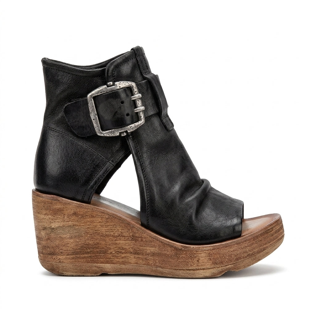 Sigya - Sandalia Piel Mujer de Cuña Estilo Bohemio