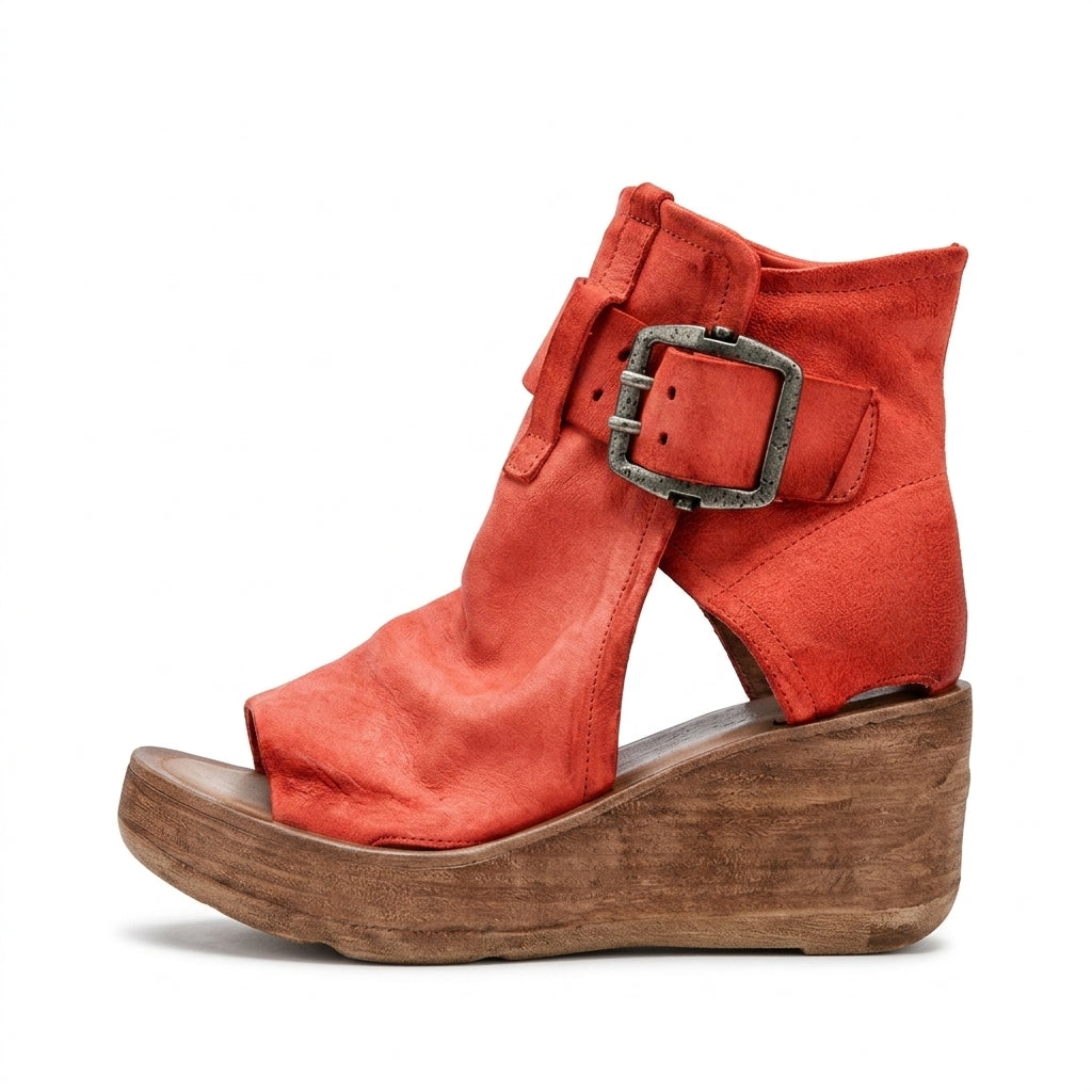 Sigya - Sandalia Piel Mujer de Cuña Estilo Bohemio