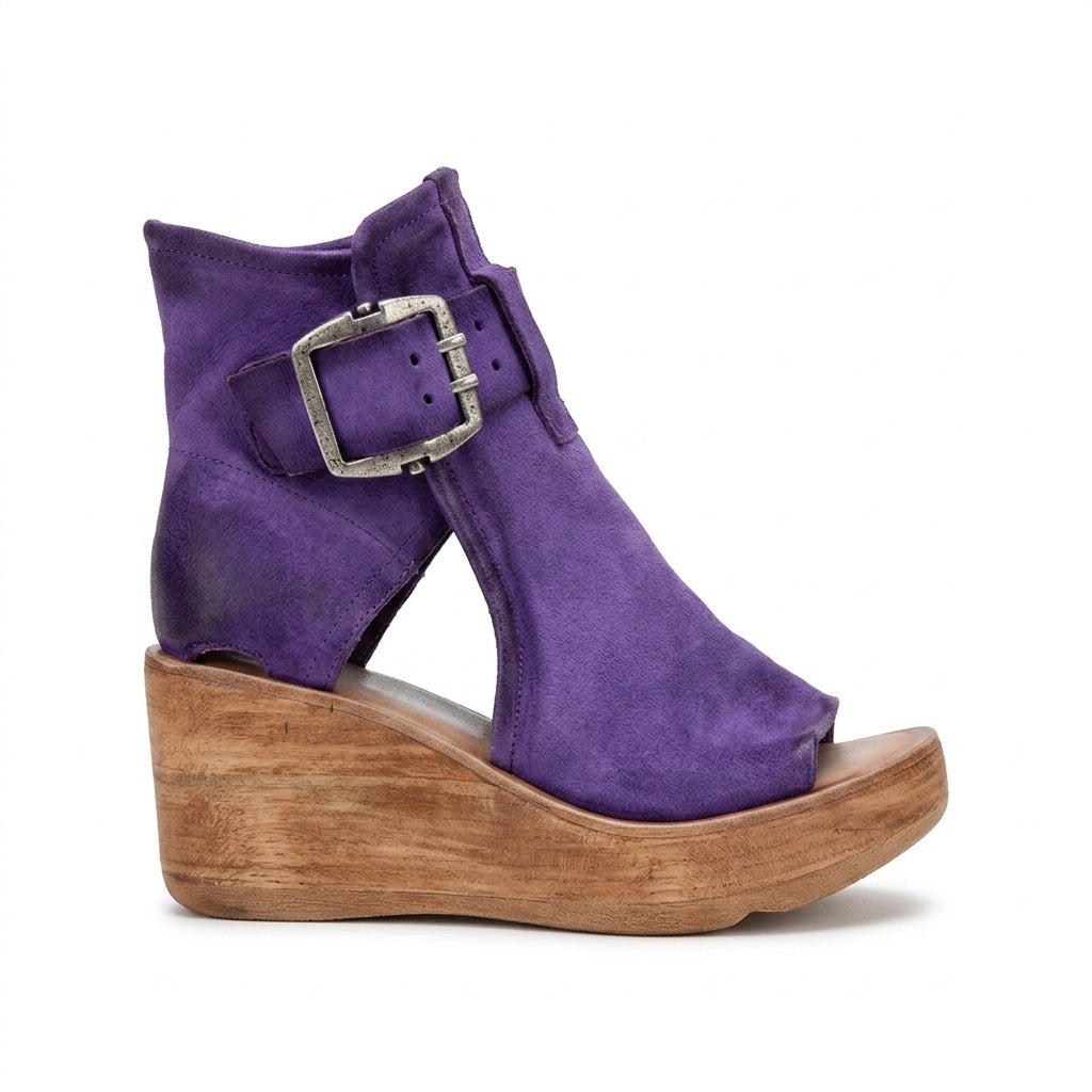 Sigya - Sandalia Piel Mujer de Cuña Estilo Bohemio