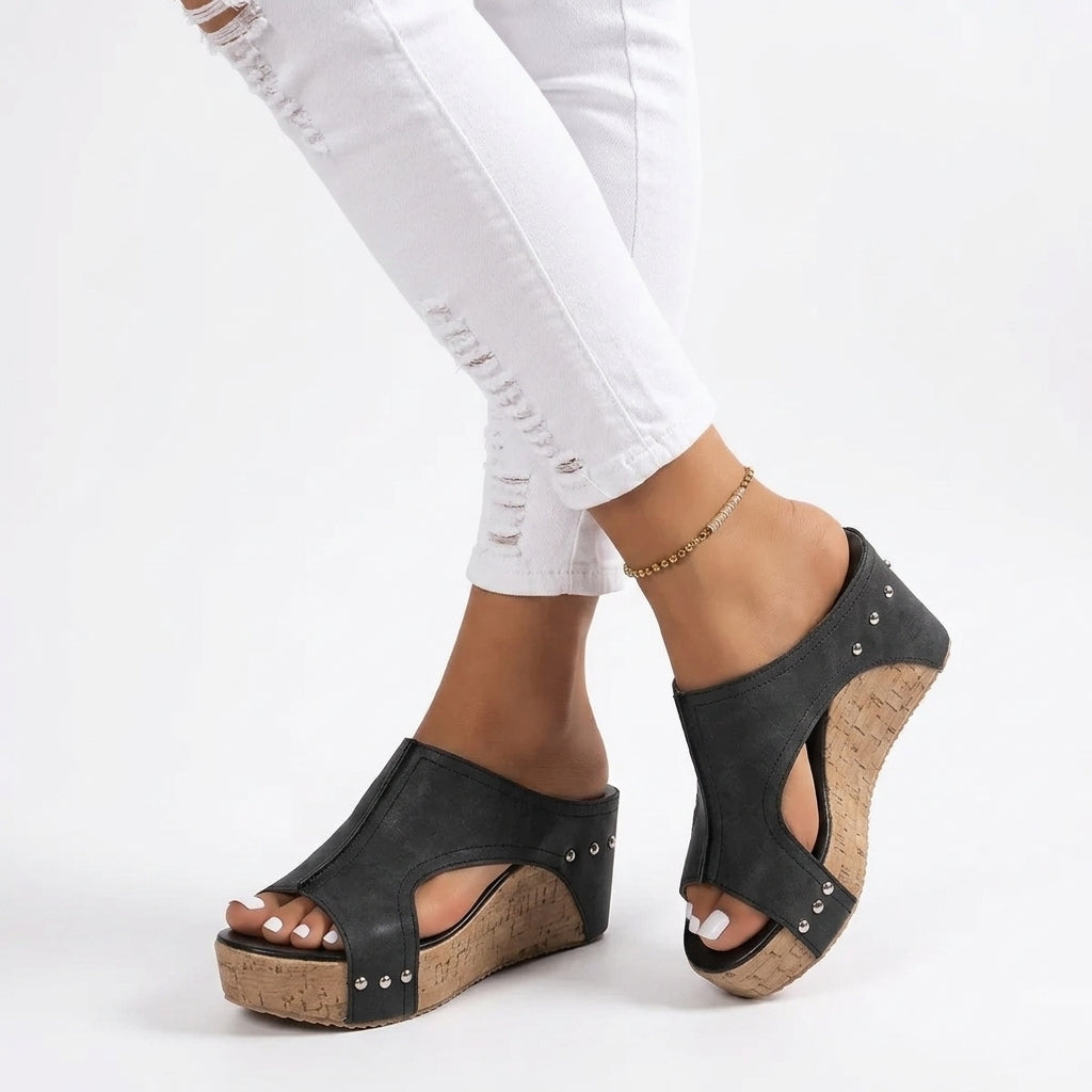 Yisa - Sandalia de Cuña Mujer Suela de Corcho