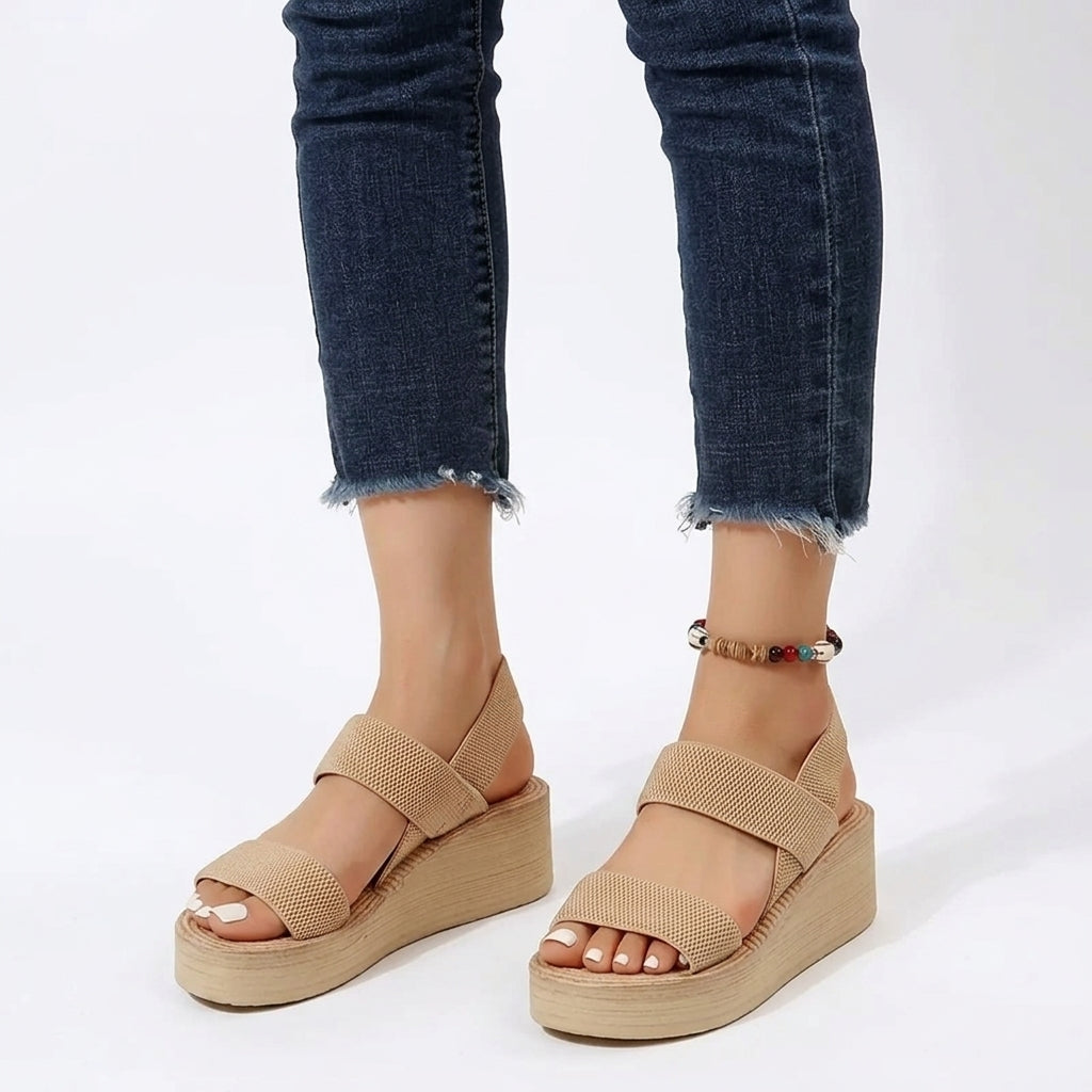 Kivys - Sandalia de Cuña Mujer Confort Verano Plataforma