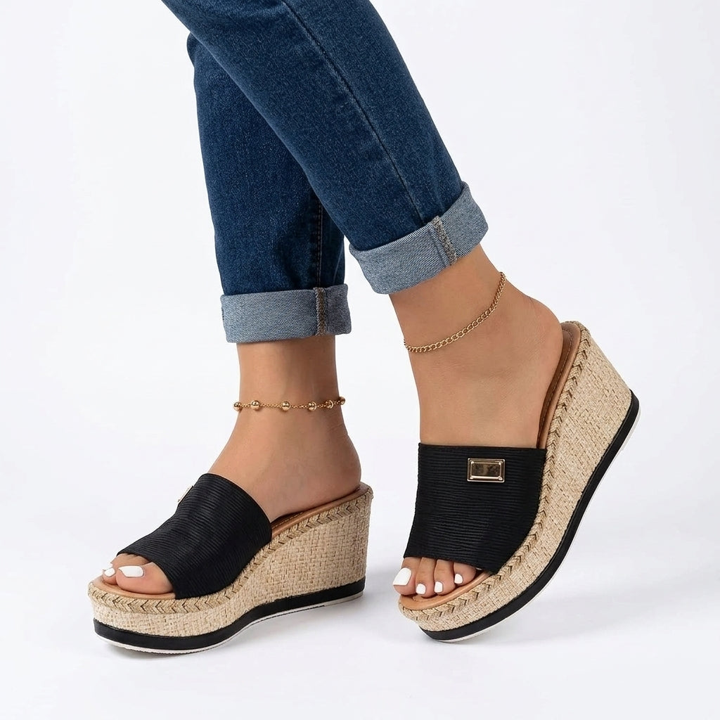 Fasul - Sandalia de Cuña Mujer Zueco Verano Estilo Bohemio
