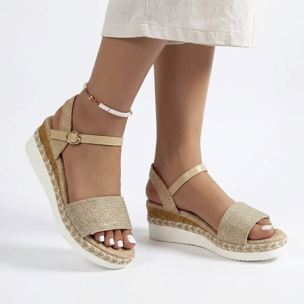 Domyv - Sandalia de Cuña Mujer Alpargata de Tendencia