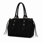 KAHINA Gamuza - Bolso de Mujer Negro de Gamuza