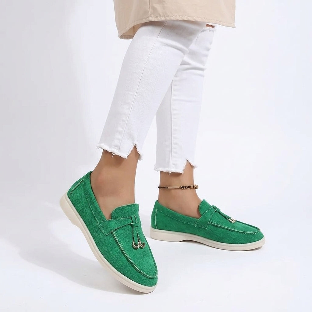Zaza - Mocasín Mujer de Ante Verde