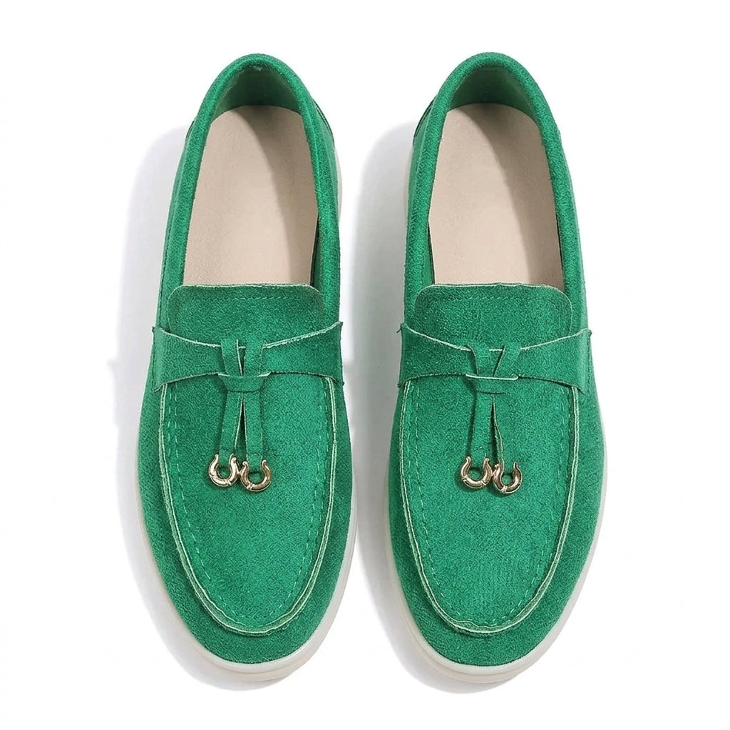 Zaza - Mocasín Mujer de Ante Verde