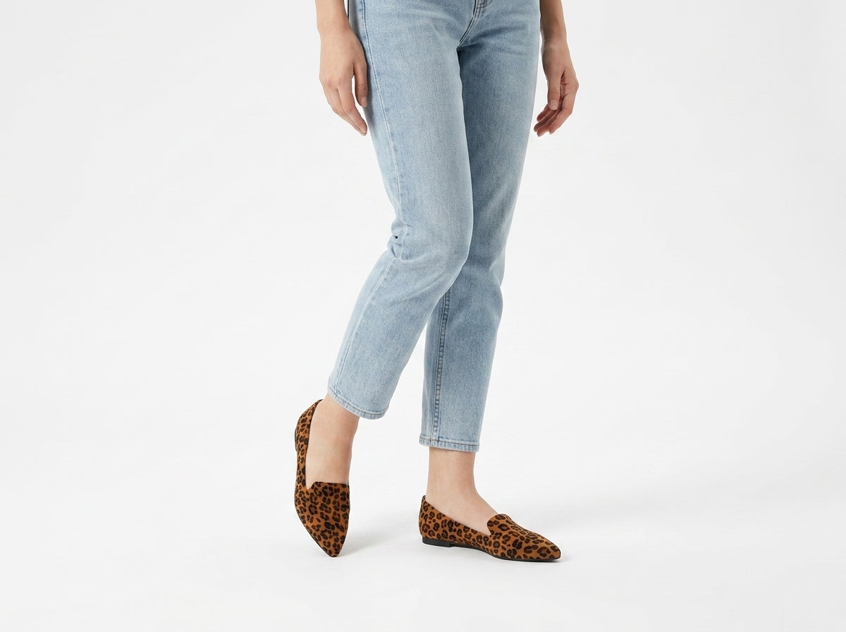 Sommers - Mocasín Mujer de Ante Estampado de Leopardo