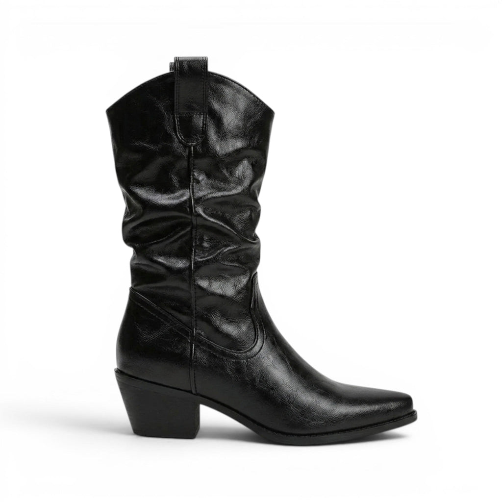 Laurentia - Bota Campera Corta de Piel Brillante