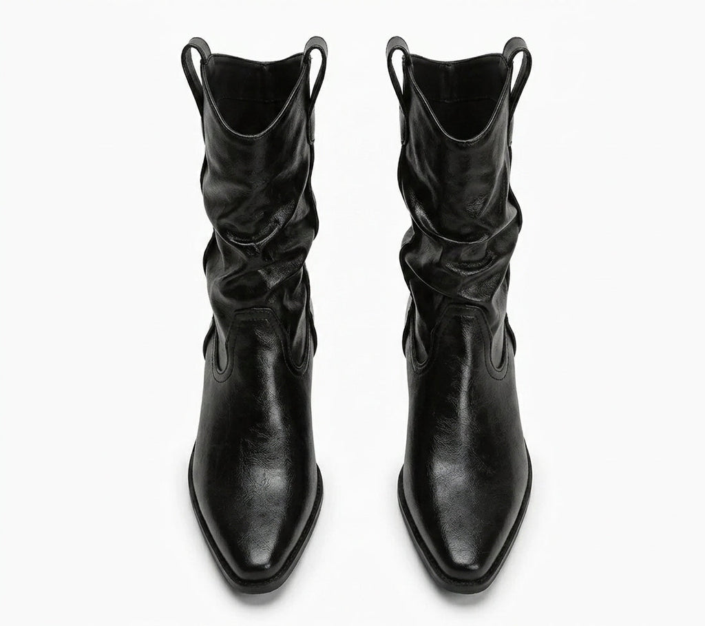 Laurentia - Bota Campera Corta de Piel Brillante