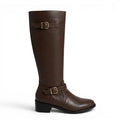 Fanny - Botas de Montar Mujer Hebillas Doradas Y Tacón Bajo Elegante