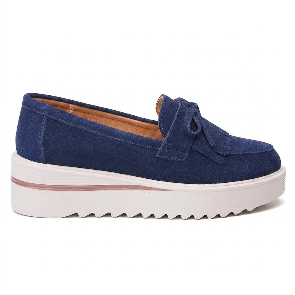 Soly - Mocasín de Cuña Mujer de Ante de Flecos