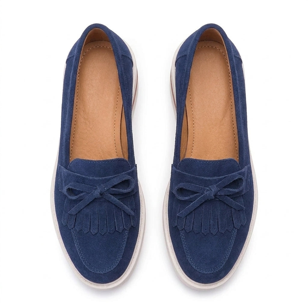 Soly - Mocasín de Cuña Mujer de Ante de Flecos