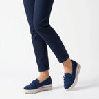 Soly - Mocasín de Cuña Mujer de Ante de Flecos