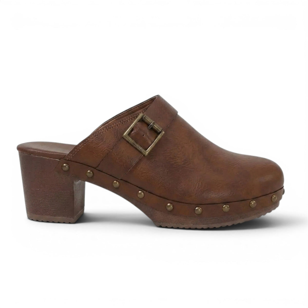 Kalyss - Zueco Mujer Tacón Madera Vintage