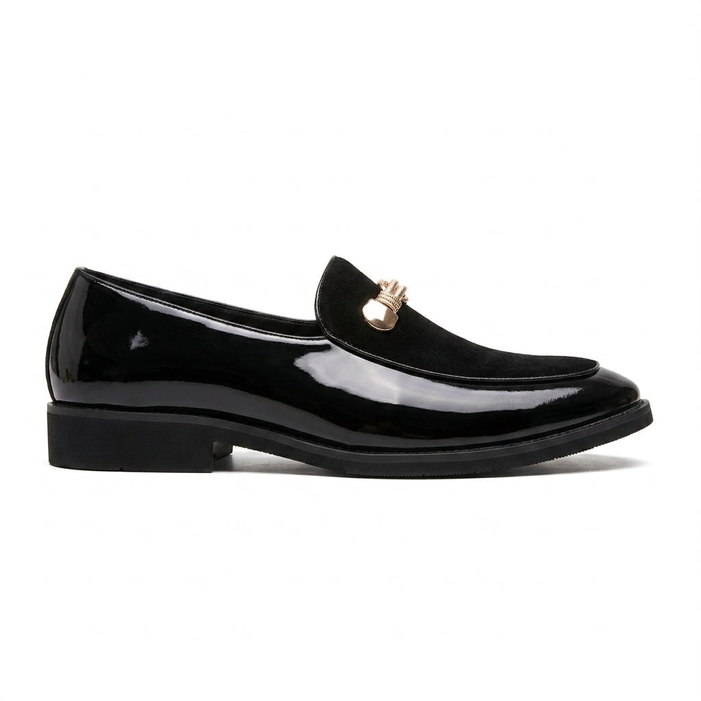 Valenzo - Mocasín Mujer de Charol Joya Dorado Chic