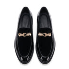 Valenzo - Mocasín Mujer de Charol Joya Dorado Chic