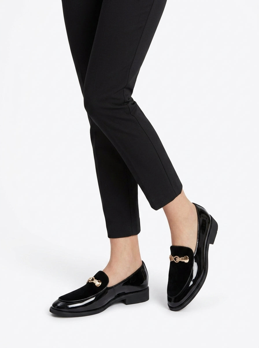 Valenzo - Mocasín Mujer de Charol Joya Dorado Chic