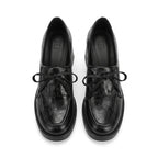 Mera - Mocasín de Tacón Ancho Mujer de Piel Arrugado