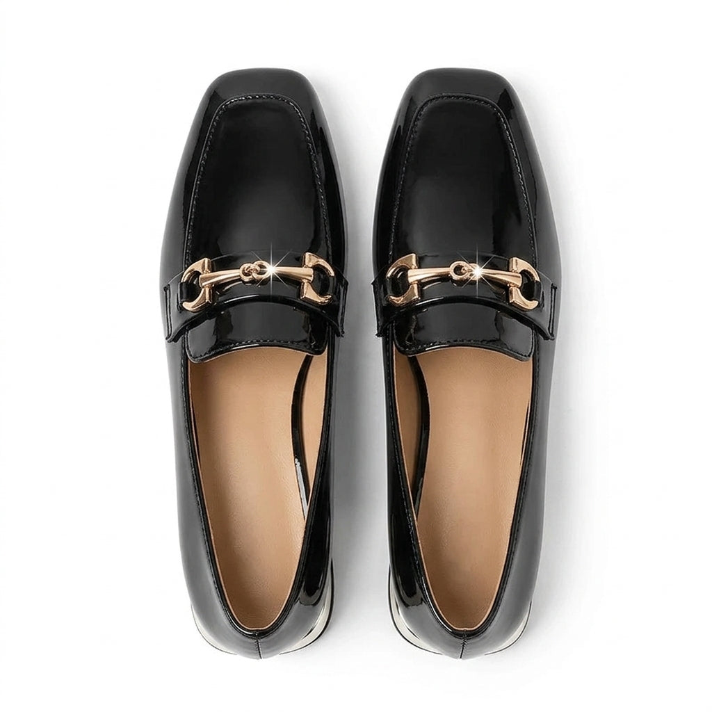 Zena - Mocasín Mujer de Tacón de Piel de Charol