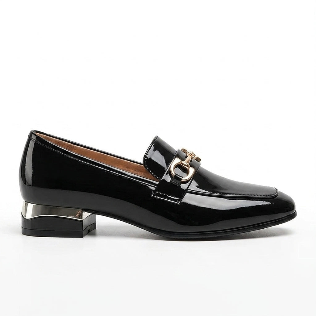 Zena - Mocasín Mujer de Tacón de Piel de Charol
