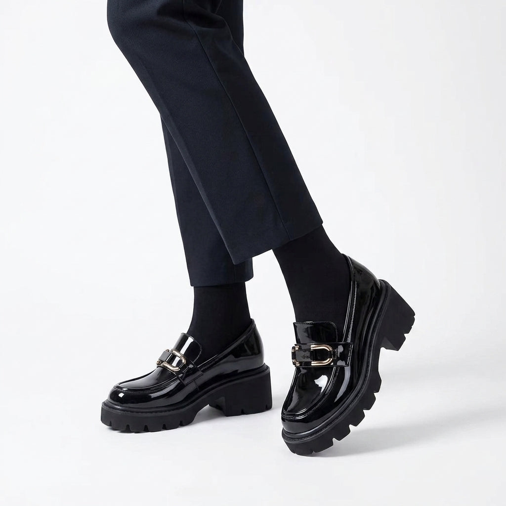 Seedo - Mocasín Plataforma Mujer de Piel de Charol