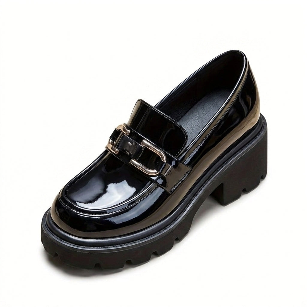 Seedo - Mocasín Plataforma Mujer de Piel de Charol