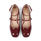 Mary Jane - Mocasín para Mujer de Piel de Charol de Tacón