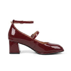Mary Jane - Mocasín para Mujer de Piel de Charol de Tacón
