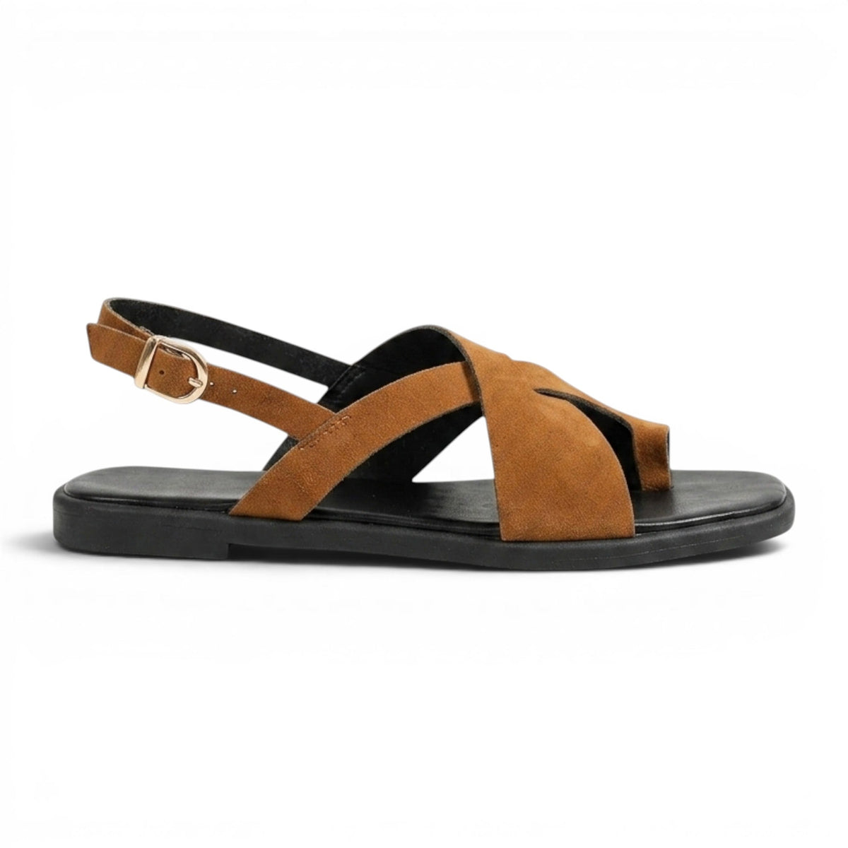 Haline - Sandalias Planas Mujer de Tiras Anchas Cruzadas