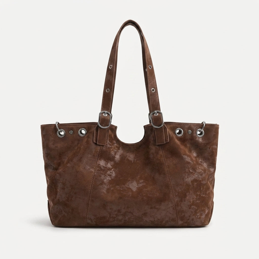 Raven – Bolso Tote de Mujer en Ante Efecto Envejecido