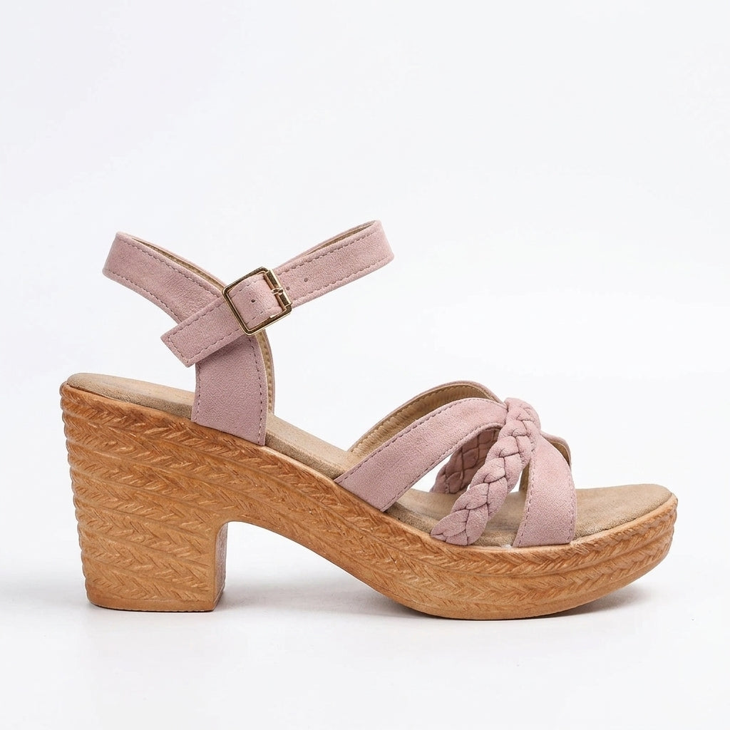 Raphia - Sandalia de Tacón Trenzadas para Mujer