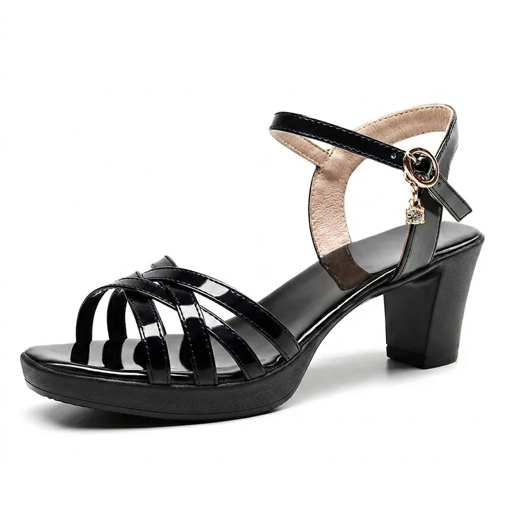 Janna - Sandalia Mujer Tacón Ancha Estilo Chic y Cómoda Verano