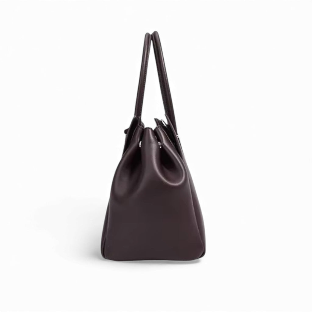IRVA - Bolso de Piel para Mujer con Bandolera y Cierre Metálico