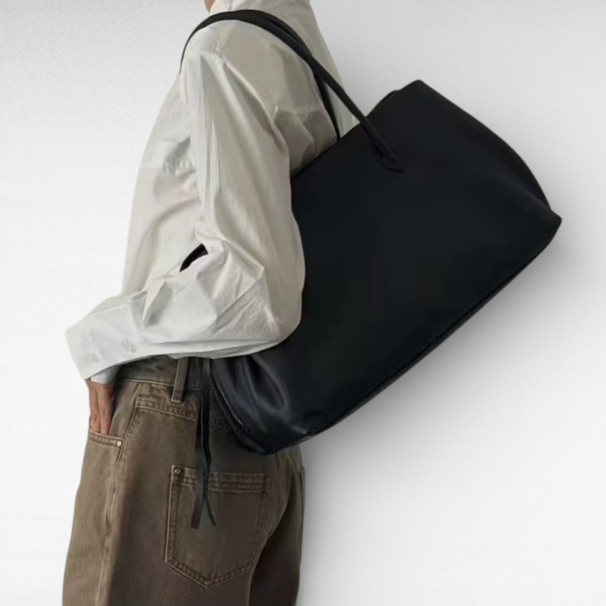 LEATY - Bolso Grande de Piel Auténtica