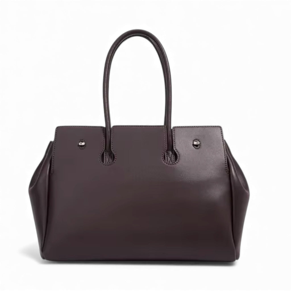 IRVA - Bolso de Piel para Mujer con Bandolera y Cierre Metálico