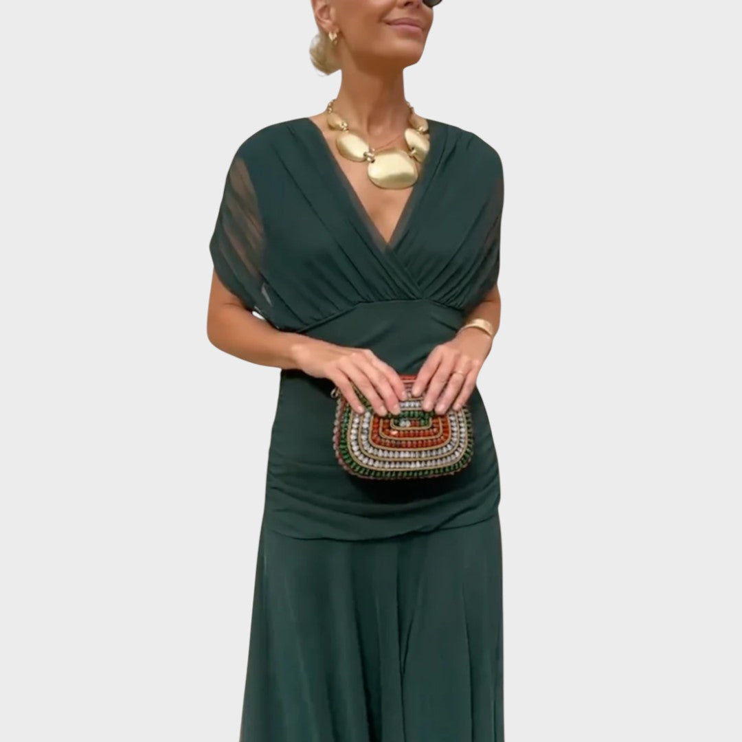 Lora | Vestido Largo Con Escote En V - OSMARA Fashion - vista 13