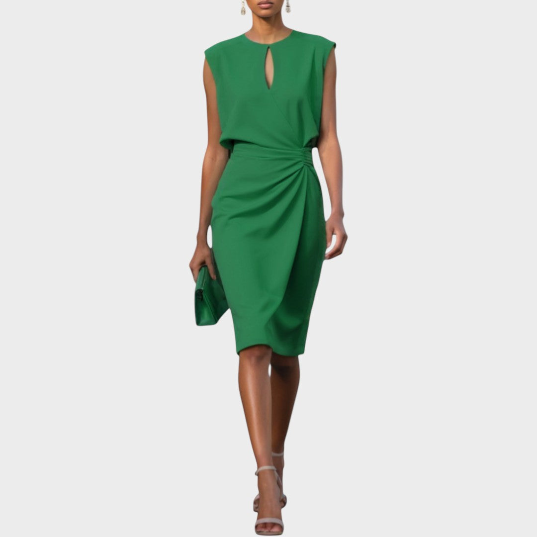 Moana | Vestido Midi de Manga Larga Con Cuello Redondo - OSMARA Fashion - vista 5