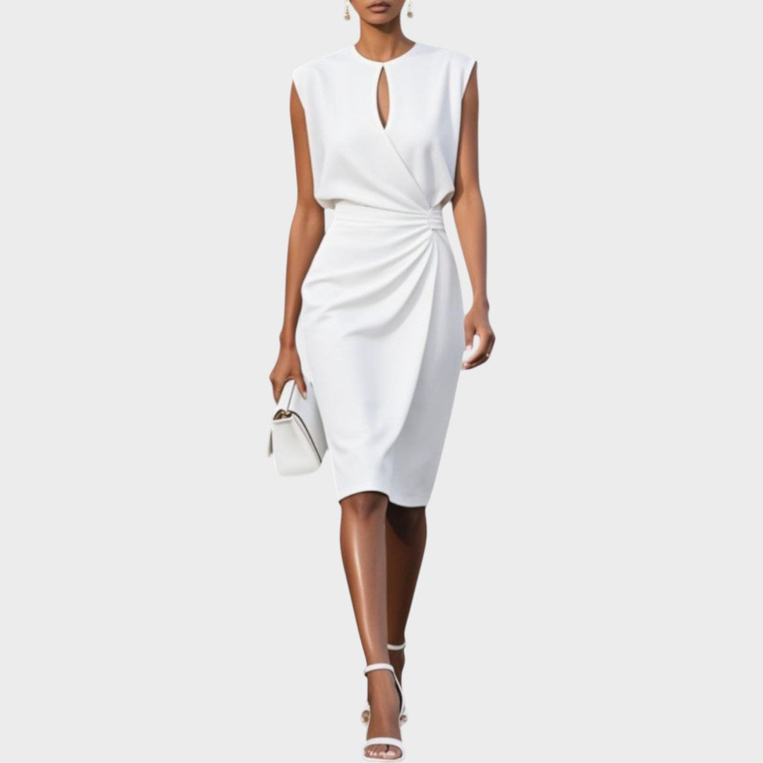 Moana | Vestido Midi de Manga Larga Con Cuello Redondo - OSMARA Fashion - vista 2