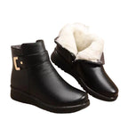 Aby - Botines Forradas Negras y Clásicas para Mujer