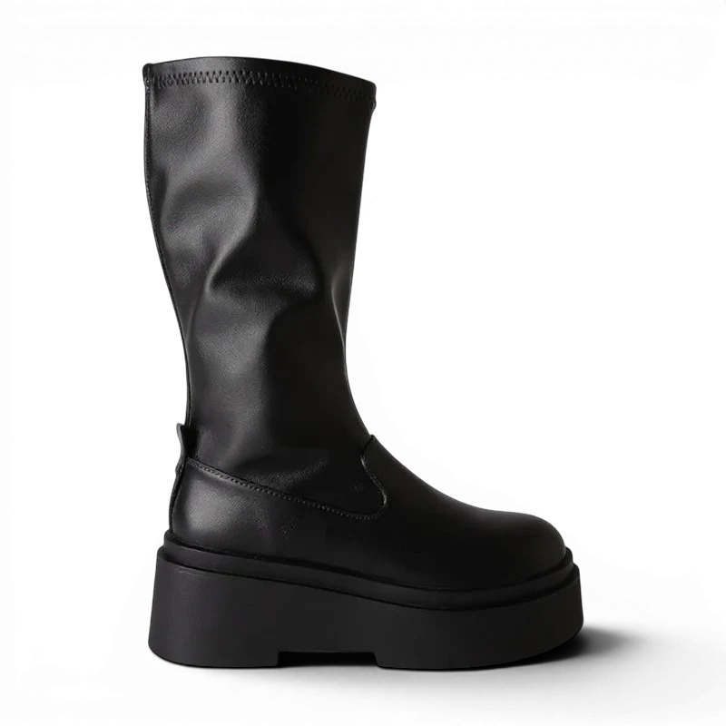 Dan - Botas de Montar Altas Mujer Negras Confortable Y Look de Tendencia
