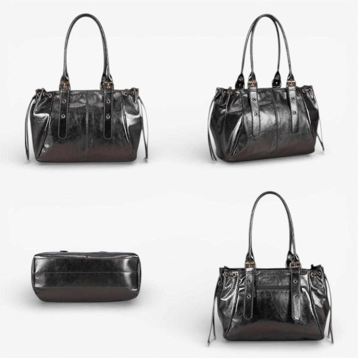SANTRY - Bolso Brillante de Gran Formato
