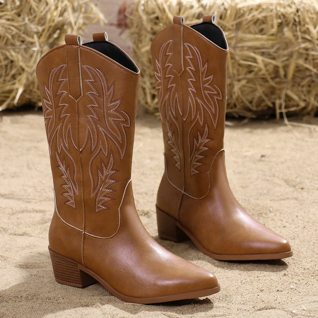 Olaya - Bota Campera Corta Estilo Cowboy