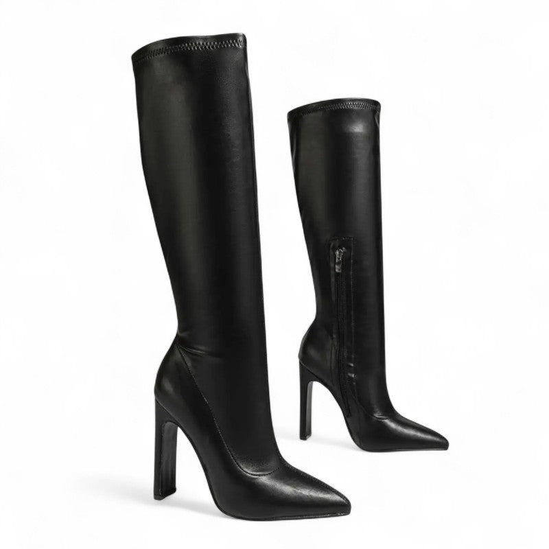 Greta - Botas Altas Elegantes de Punta Fina