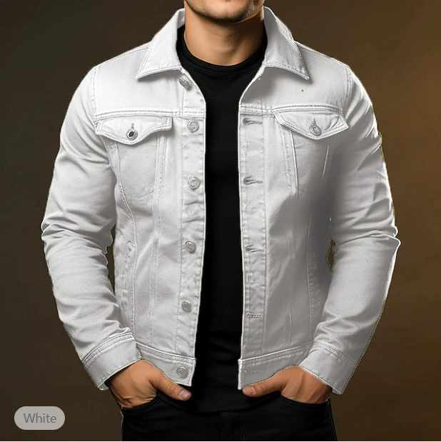 Chaqueta de denim para hombre - estilo clásico y robusto