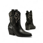 Lysa - Bota Campera Baja Mujer de Tacón Estilo Cowboy