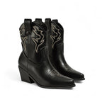 Lysa - Bota Campera Baja Mujer de Tacón Estilo Cowboy