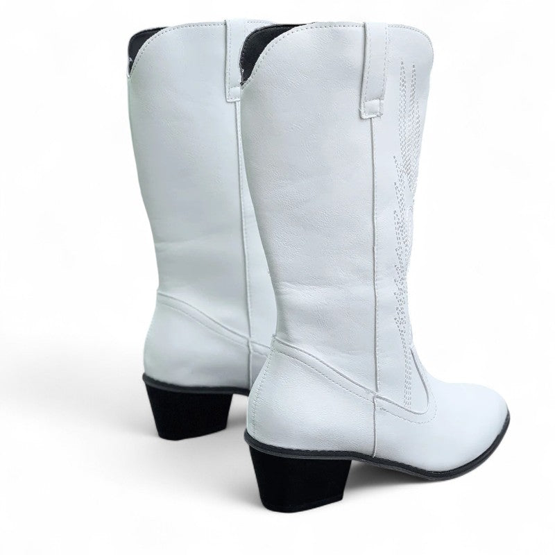Malena - Bota Campera Mujer Corta Clásica de Bordado