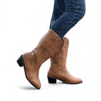 Malena - Bota Campera Mujer Corta Clásica de Bordado