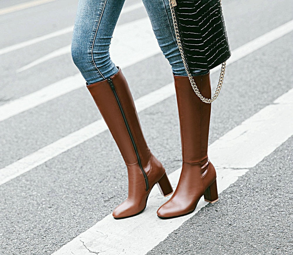 Hedda - Botas Alta Elegante de Tacón Alto