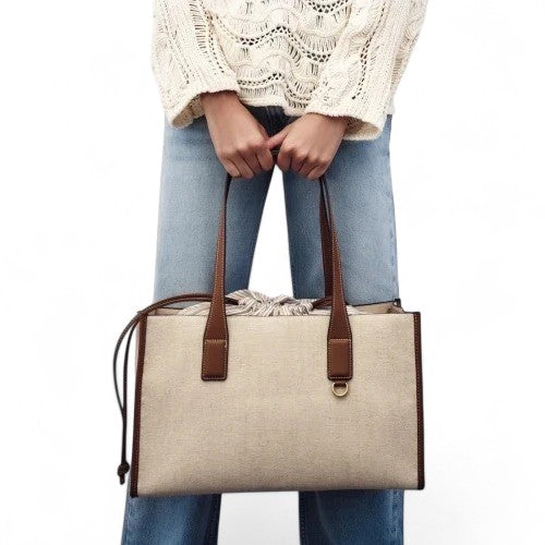 NEFTARI - Bolso Capazo de Lona Elegante